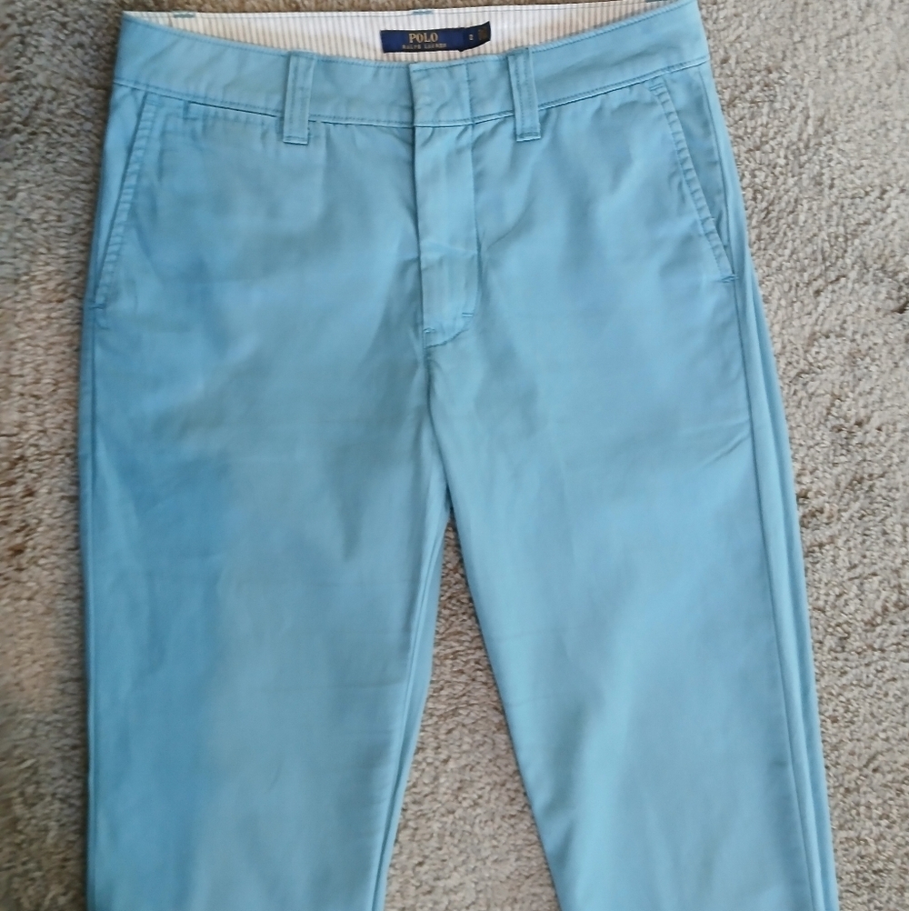 Ralph Lauren Polo Blue Teal Cotton Straight Leg Chino Pants Size 2 - Picture 3 of 9